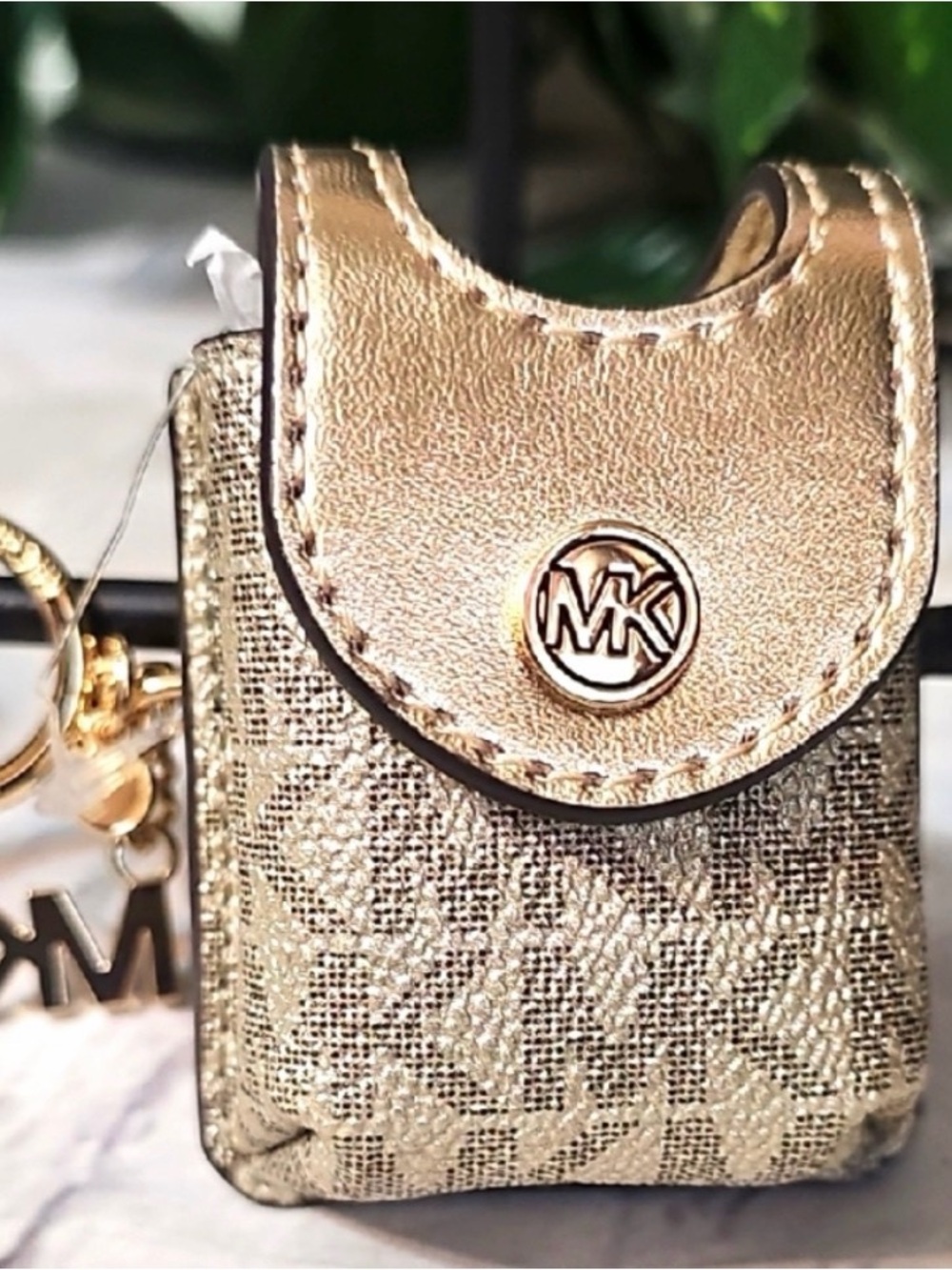 Michael Kors Metallic Gold Hand Sanitizer Holder